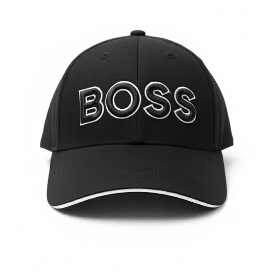 Hugo Boss Black Cap with White-"BOSS" Logo